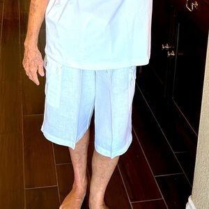 NWOT‎ Bryn Walker 100% Linen Cargo Bermuda Shorts Size S